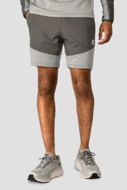 Summit Poly Short - Platinum Grey Marl/Cement Grey -Montirex SUMMIT POLY SHORT PLATINUM GREY MARL CEMENT GREY close front
