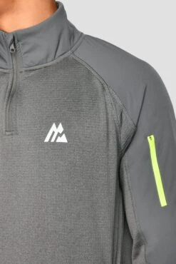 Summit 1/4 Zip - Grey Marl/Jet Grey -Montirex SUMMITPOLY1 4ZIP GREYMARL JETGREY close