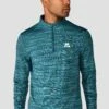 Trail 2.0 1/4 Zip - Navy/Turquoise 2 Trail 2.0 1/4 Zip - Navy/Turquoise -Montirex TRAIL 2.0 1 4 ZIP AERO BLUE DEEP SEA MARINE BLUE MIDNIGHT BLUE close front