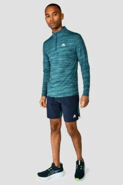 Trail 2.0 1/4 Zip - Navy/Turquoise -Montirex TRAIL 2.0 1 4 ZIP AERO BLUE DEEP SEA MARINE BLUE MIDNIGHT BLUE front