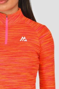 Women's Trail 2.0 1/4 Zip - Neon Pink/Orange/Red Multi -Montirex TRAIL 2.0 1 4 ZIP MAGENTA LAVA SAFETY ORANGE EMBER logo