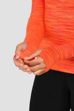Women's Trail 2.0 1/4 Zip - Neon Pink/Orange/Red Multi -Montirex TRAIL 2.0 1 4 ZIP MAGENTA LAVA SAFETY ORANGE EMBER sleeve detail
