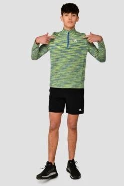 Junior Trail 2.0 1/4 Zip - Neon Blue/Lime -Montirex TRAIL 2.0 1 4 ZIP NEON BLUE AZURE BLUE LIME FROST front