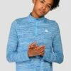 Junior Trail 2.0 1/4 Zip - Neon Blue/Sky -Montirex TRAIL 2.0 1 4 ZIP NEON BLUE NEON SKY WHITE close front