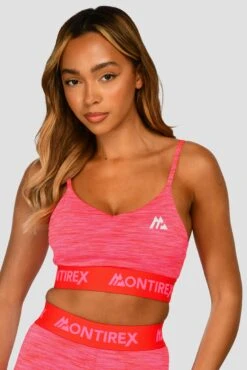 Trail Icon Bra Top- Neon Pink/Red