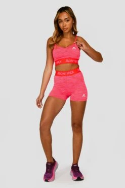 Trail Icon Bra Top- Neon Pink/Red -Montirex TRAIL ICON BRA TOP NEON PINK MAGENTA PINK PUNCH SHOCKING PINK FIESTA RED FRONT