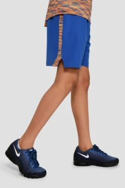 Junior Trail Panel Short - Cobalt/Neon Orange/Lime/Blue 11 Junior Trail Panel Short - Cobalt/Neon Orange/Lime/Blue -Montirex TRAIL PANEL SHORT COBALT SAFETY ORANGE LIME FROST side other