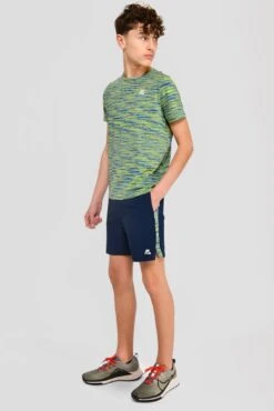 Junior Trail Panel Short - Navy/Neon Blue/Lime -Montirex TRAIL PANEL SHORT MIDNIGHT BLUE NEON BLUE LIME FROST full front