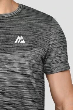 Trail Seamless T-Shirt - Black/Grey Multi -Montirex TRAIL SEAMLESS TEE BLACK WHITE CEMENT GREY close