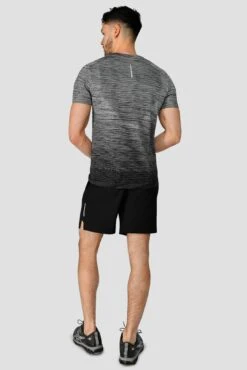 Trail Seamless T-Shirt - Black/Grey Multi -Montirex TRAIL SEAMLESS TEE BLACK WHITE CEMENT GREY full back