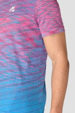 Trail Seamless T-Shirt - Pink/Blue 13 Trail Seamless T-Shirt - Pink/Blue -Montirex TRAIL SEAMLESS TEE HIBISCUS MAYA BLUE seamless detail