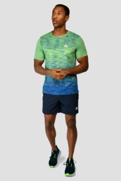 Trail Seamless T-Shirt - OG Neon/Cobalt Blue -Montirex TRAIL SEAMLESS TEE OG NEON COBALT front
