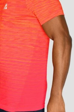 Trail Seamless T-Shirt - Fiery Orange/Hot Pink/Hibiscus -Montirex TRAIL SEAMLESS TEE OG NEON COBALT seamless detail