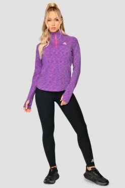 Women's Trail 2.0 1/4 Zip - Purple/Blue -Montirex TRAIL2.01 4ZIP PURPLE ELECTRICPURPLE NEONBLUE SHOCKINGPINK front