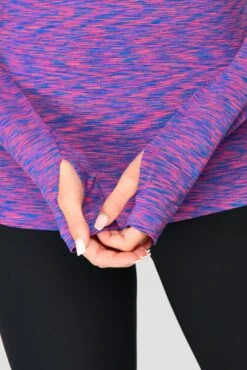 Women's Trail 2.0 1/4 Zip - Purple/Blue -Montirex TRAIL2.01 4ZIP PURPLE ELECTRICPURPLE NEONBLUE SHOCKINGPINK sleevedetail