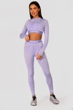 Trail Icon Long Sleeve Crop Top - Lilac Multi -Montirex TRAILICONLSCROP LILACBLOOM MAGNOLIA PEARLYHEATHER AMETHYST front