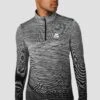 Trail Seamless 1/4 Zip - Black/Grey Multi -Montirex TRAILSEAMLESS1 4ZIP BLACK WHITE CEMENTGREY closefront