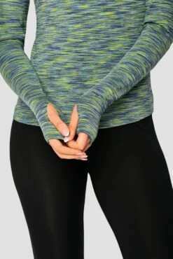Trail 2.0 1/4 Zip - Green/Blue Multi -Montirex Trail 1 4 Zip BLUE GREEN CAPRI Sleeve detail