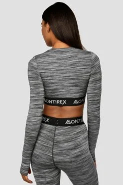 Montirex -Montirex Trail Icon LS Crop GREY BLACK WHITE Close Back