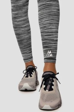 Trail Icon Legging - Black/Grey Multi -Montirex Trail Icon Legging GREY BLACK WHITE Logo detail